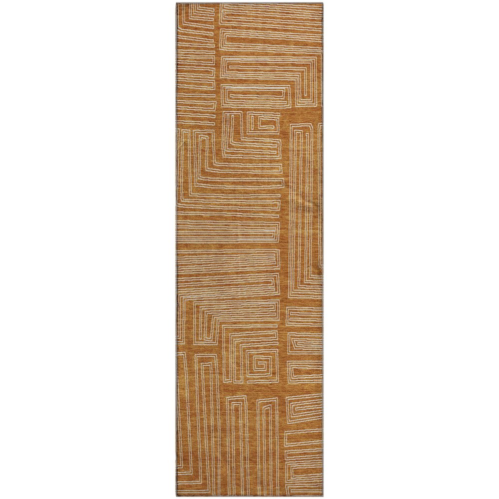 Premium Machine Washable Mayfield AMF1045 Paprika 2'3" x 7'6" Runner Rug. Picture 1