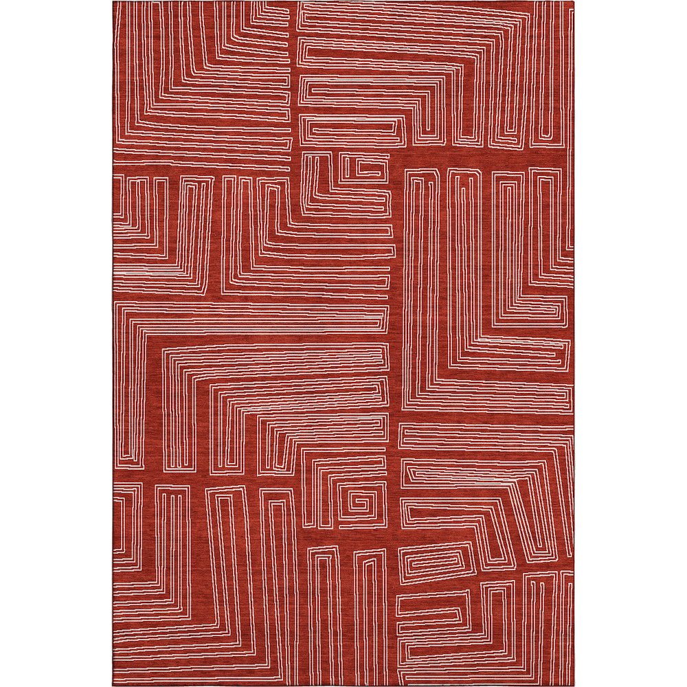 Premium Machine Washable Mayfield AMF1045 Red 2'6" x 3'10" Rug. Picture 1