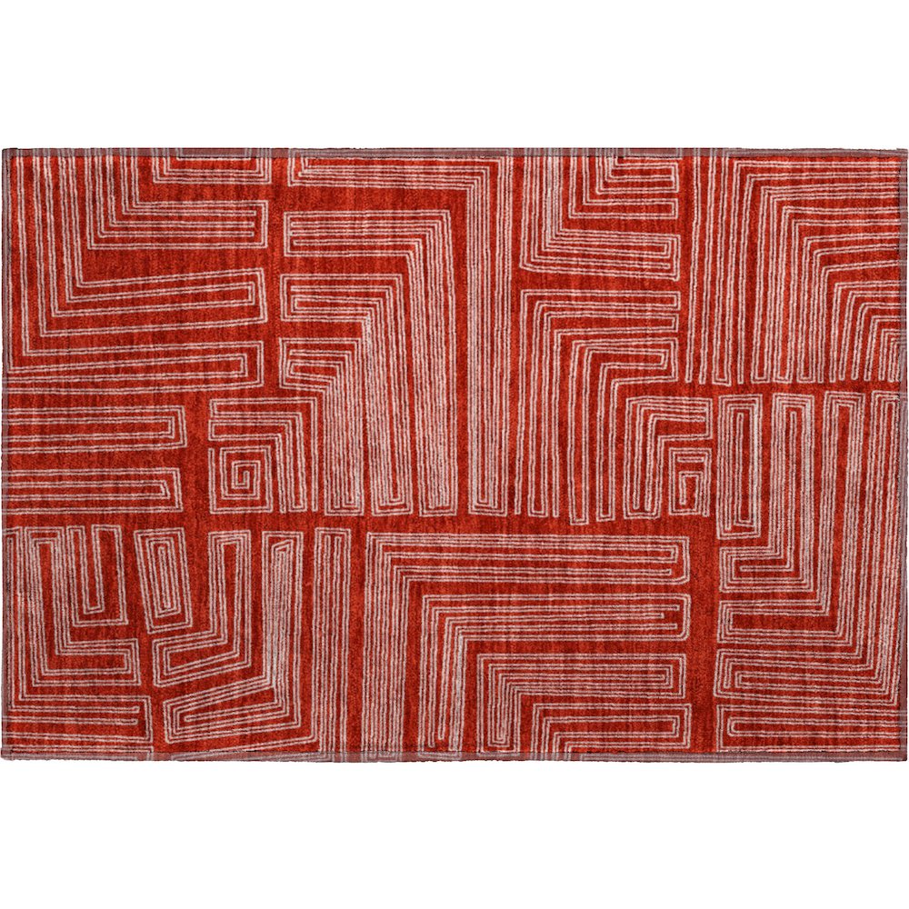 Premium Machine Washable Mayfield AMF1045 Red 1'8" x 2'6" Rug. Picture 1