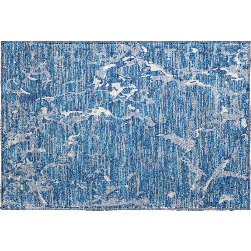 Premium Machine Washable Mayfield AMF1046 Blue 1'8" x 2'6" Rug. Picture 1