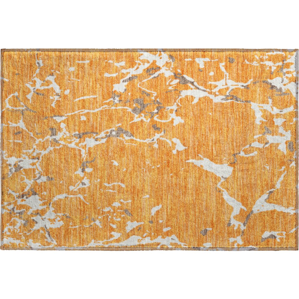 Premium Machine Washable Mayfield AMF1046 Orange 1'8" x 2'6" Rug. Picture 1