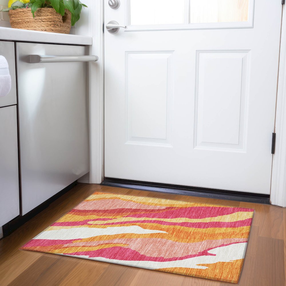 Premium Machine Washable Mayfield AMF1047 Blush 1'8" x 2'6" Rug. Picture 5
