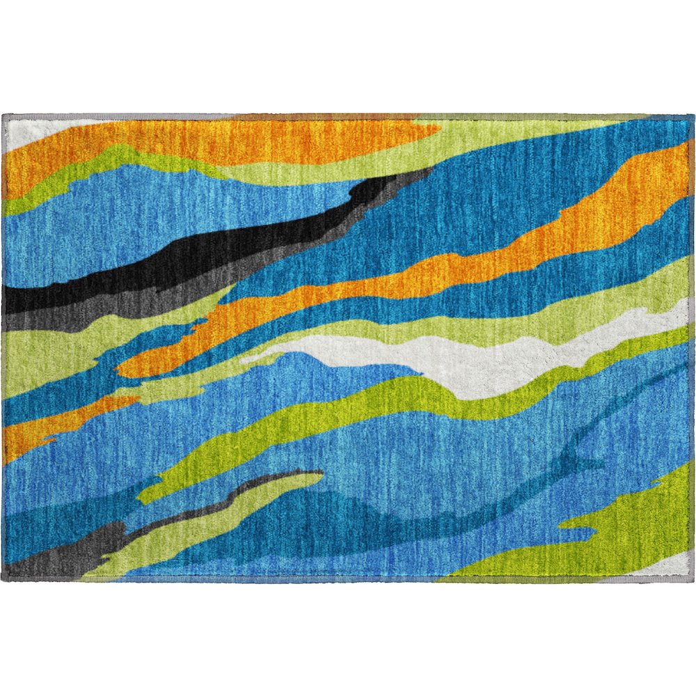 Premium Machine Washable Mayfield AMF1047 Denim 1'8" x 2'6" Rug. Picture 1