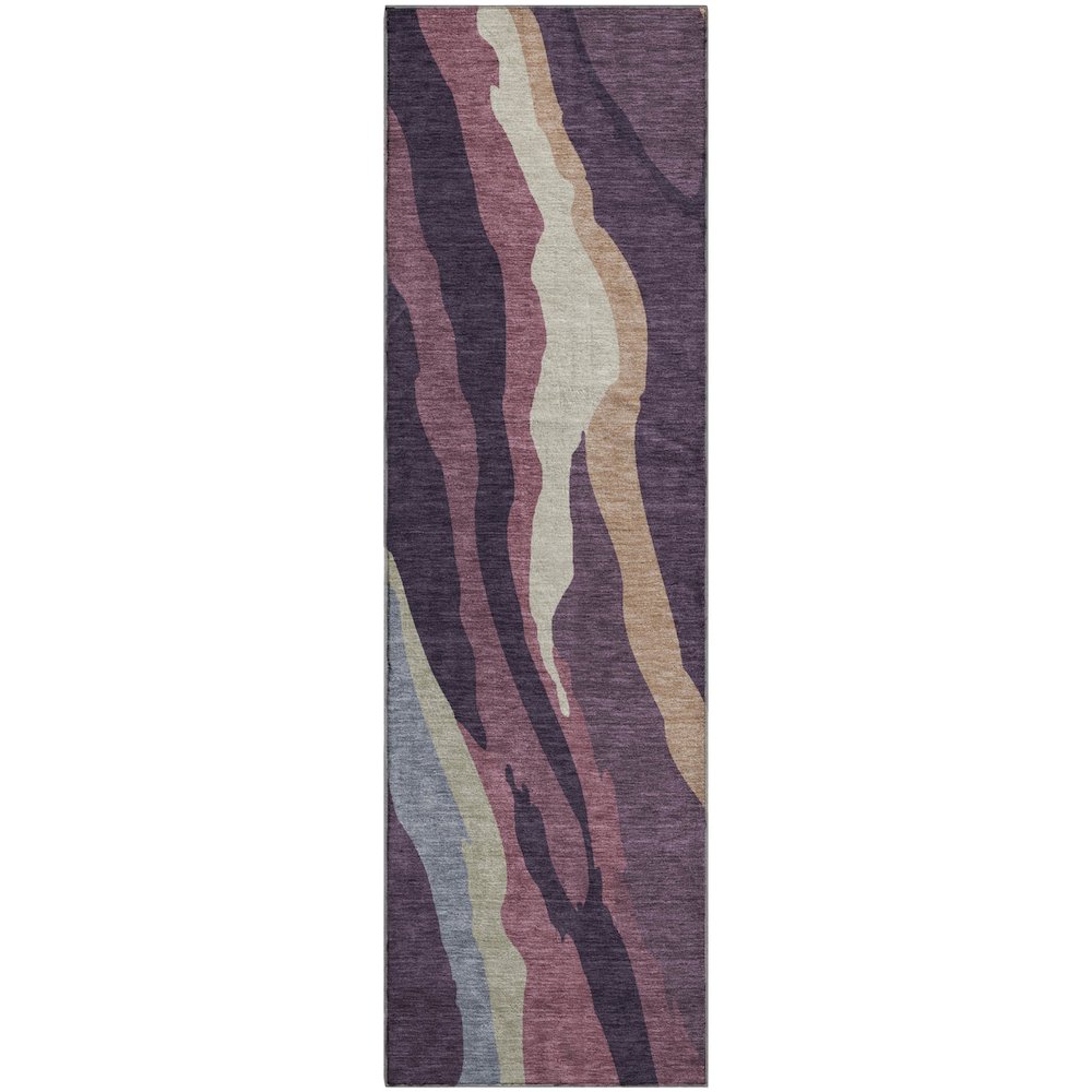 Premium Machine Washable Mayfield AMF1047 Plum 2'3" x 7'6" Runner Rug. Picture 1