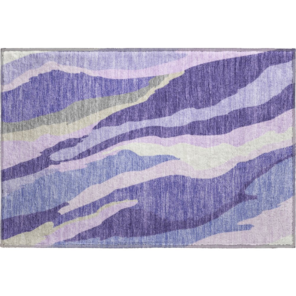 Premium Machine Washable Mayfield AMF1047 Purple 1'8" x 2'6" Rug. Picture 1