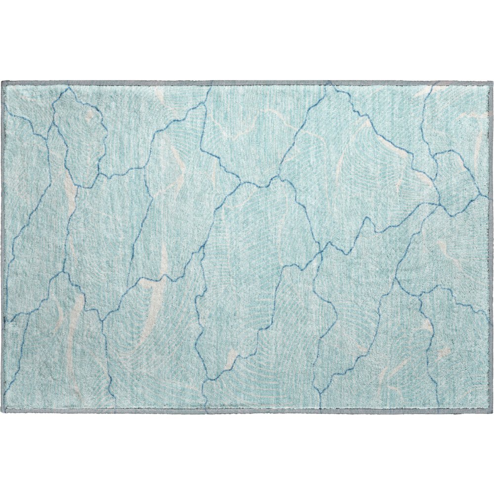 Premium Machine Washable Mayfield AMF1048 Aqua 1'8" x 2'6" Rug. Picture 1