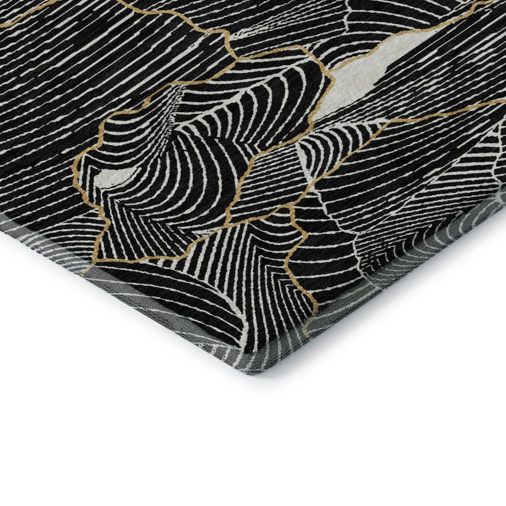Premium Machine Washable Mayfield AMF1048 Black 1'8" x 2'6" Rug. Picture 3