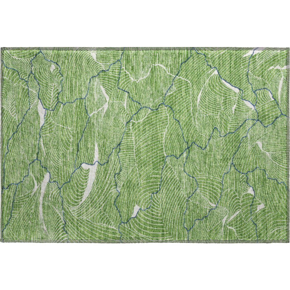Premium Machine Washable Mayfield AMF1048 Green 1'8" x 2'6" Rug. Picture 1