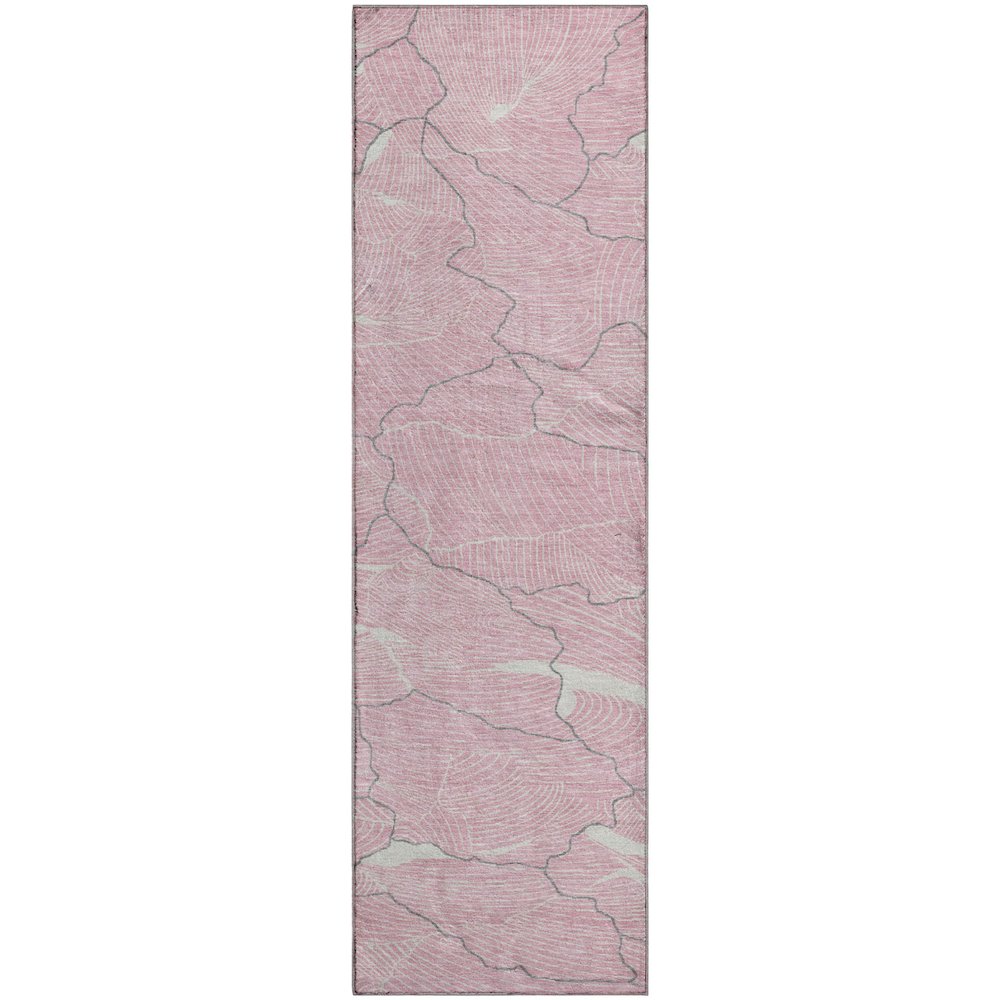 Premium Machine Washable Mayfield AMF1048 Pink 2'3" x 7'6" Runner Rug. Picture 1
