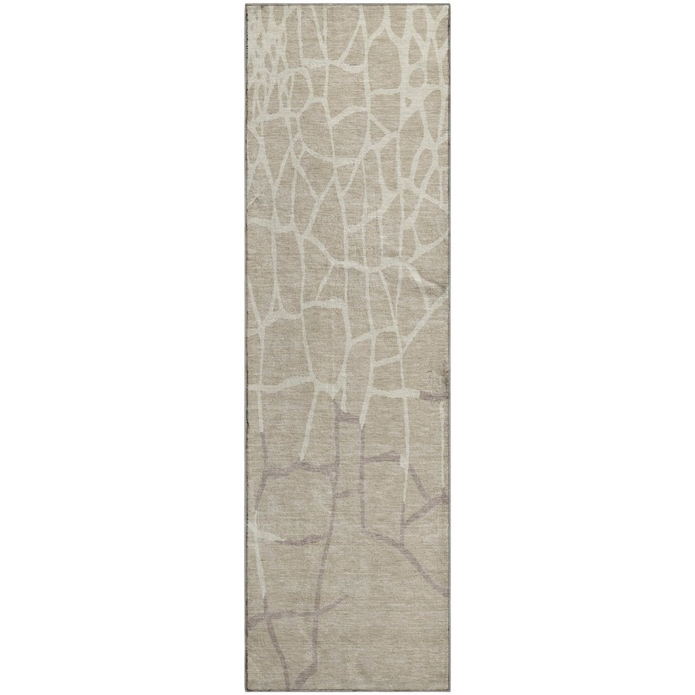 Premium Machine Washable Mayfield AMF1049 Beige 2'3" x 7'6" Runner Rug. Picture 1