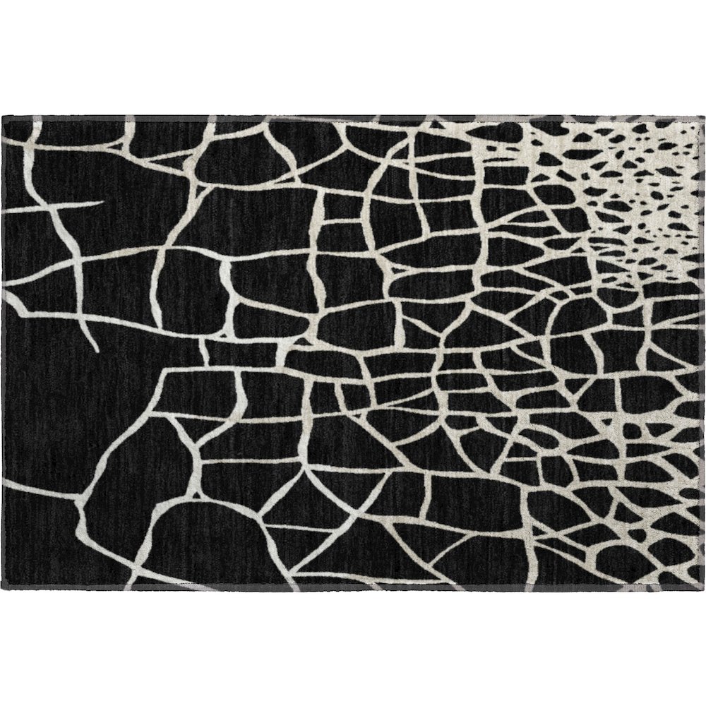 Premium Machine Washable Mayfield AMF1049 Black 1'8" x 2'6" Rug. Picture 1