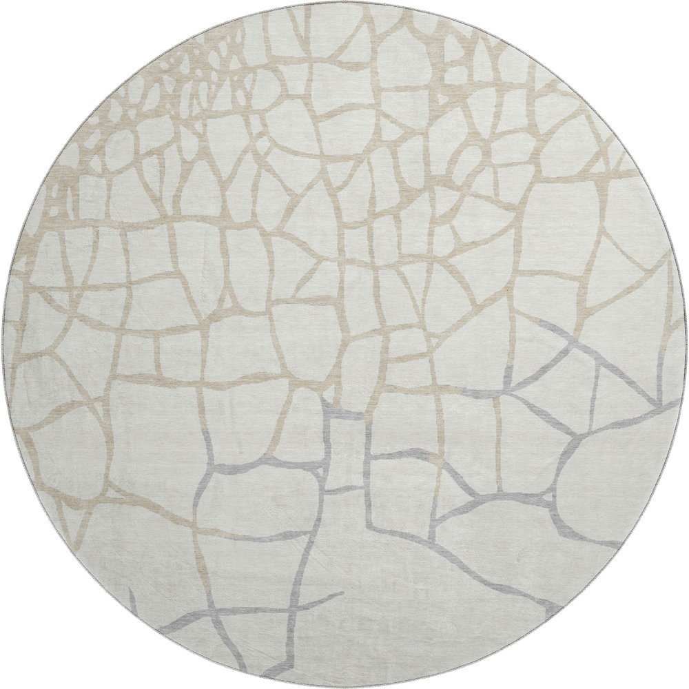 Premium Machine Washable Mayfield AMF1049 Ivory 8' x 8' Round Rug. Picture 1