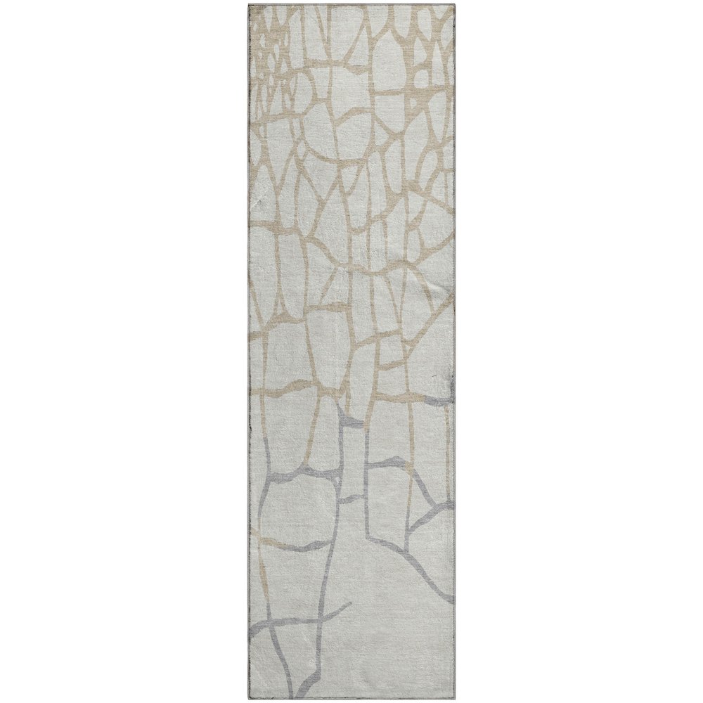 Premium Machine Washable Mayfield AMF1049 Ivory 2'3" x 7'6" Runner Rug. Picture 1