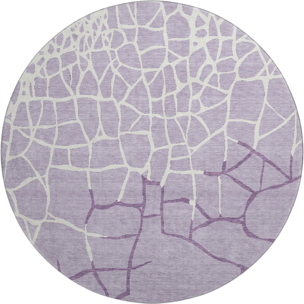 Premium Machine Washable Mayfield AMF1049 Lavender 8' x 8' Round Rug. Picture 1