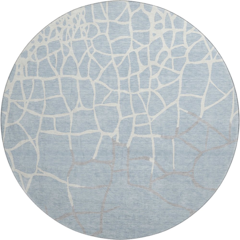 Premium Machine Washable Mayfield AMF1049 Sky 8' x 8' Round Rug. Picture 1