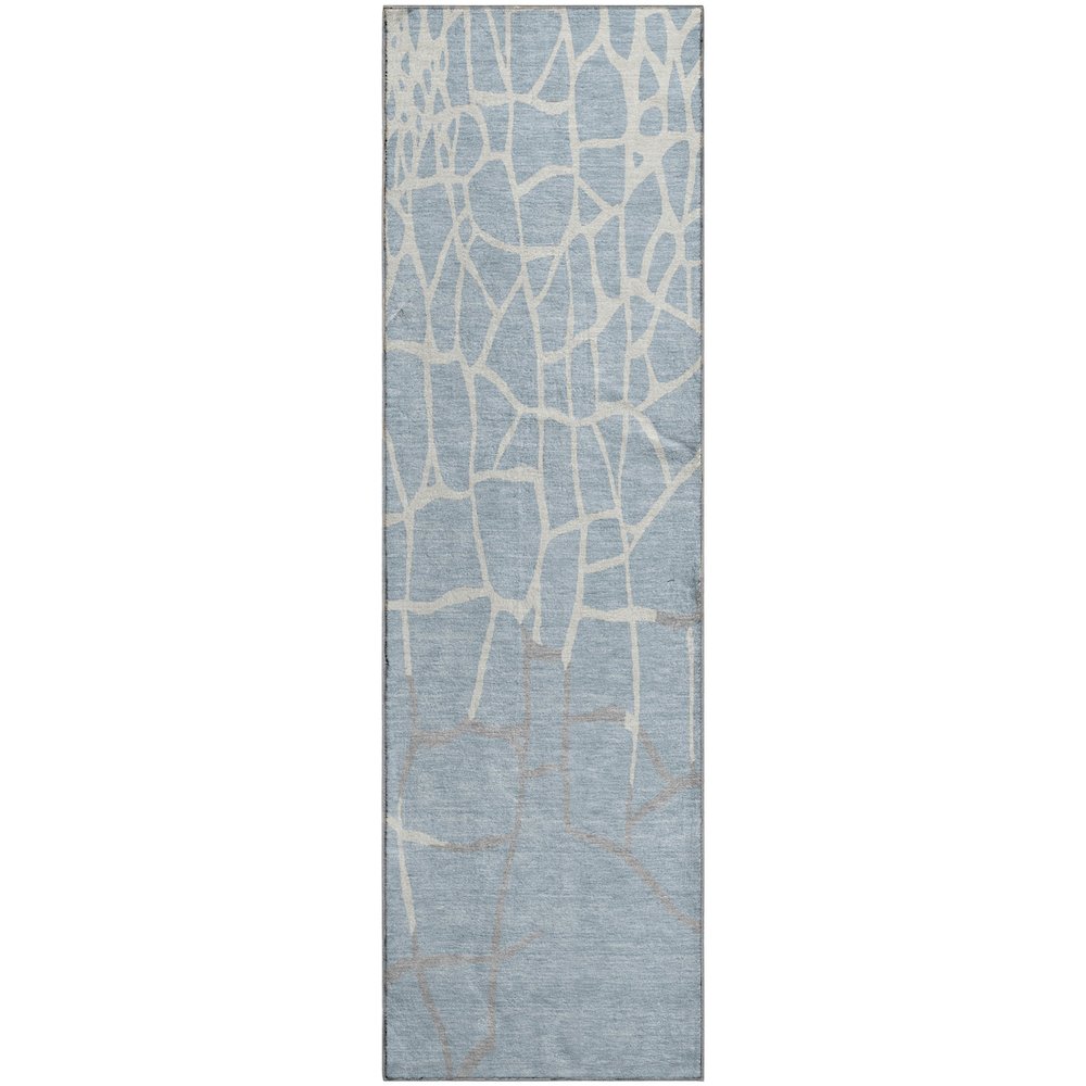 Premium Machine Washable Mayfield AMF1049 Sky 2'3" x 7'6" Runner Rug. Picture 1