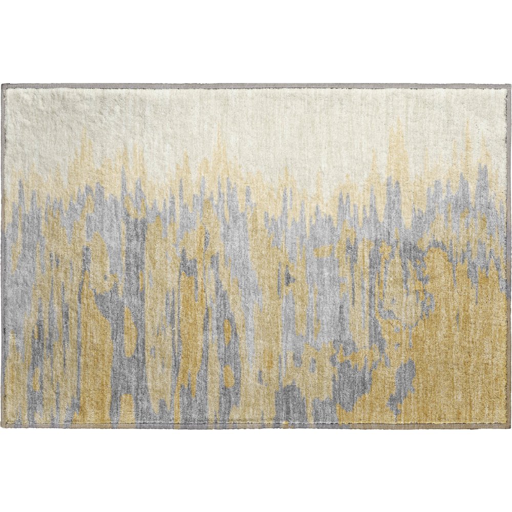 Premium Machine Washable Mayfield AMF1050 Gold 1'8" x 2'6" Rug. Picture 1