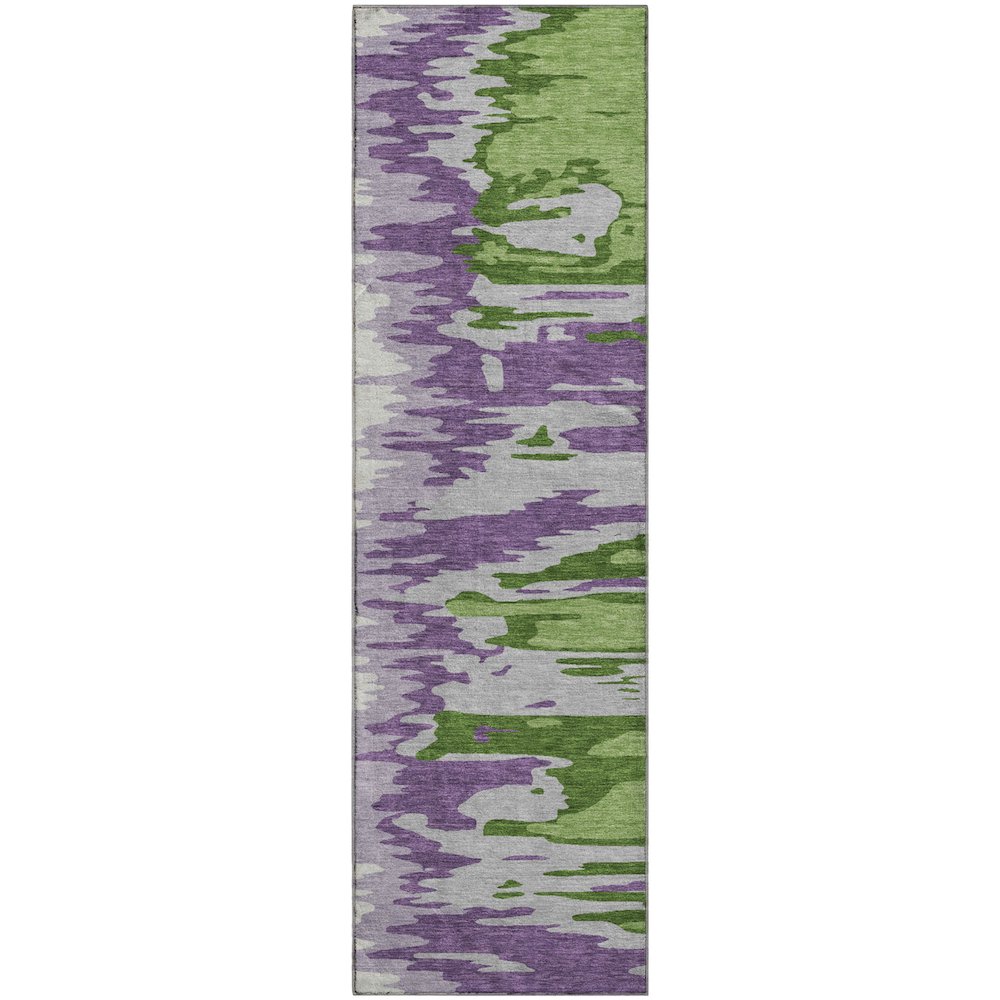 Premium Machine Washable Mayfield AMF1050 Green 2'3" x 7'6" Runner Rug. Picture 1