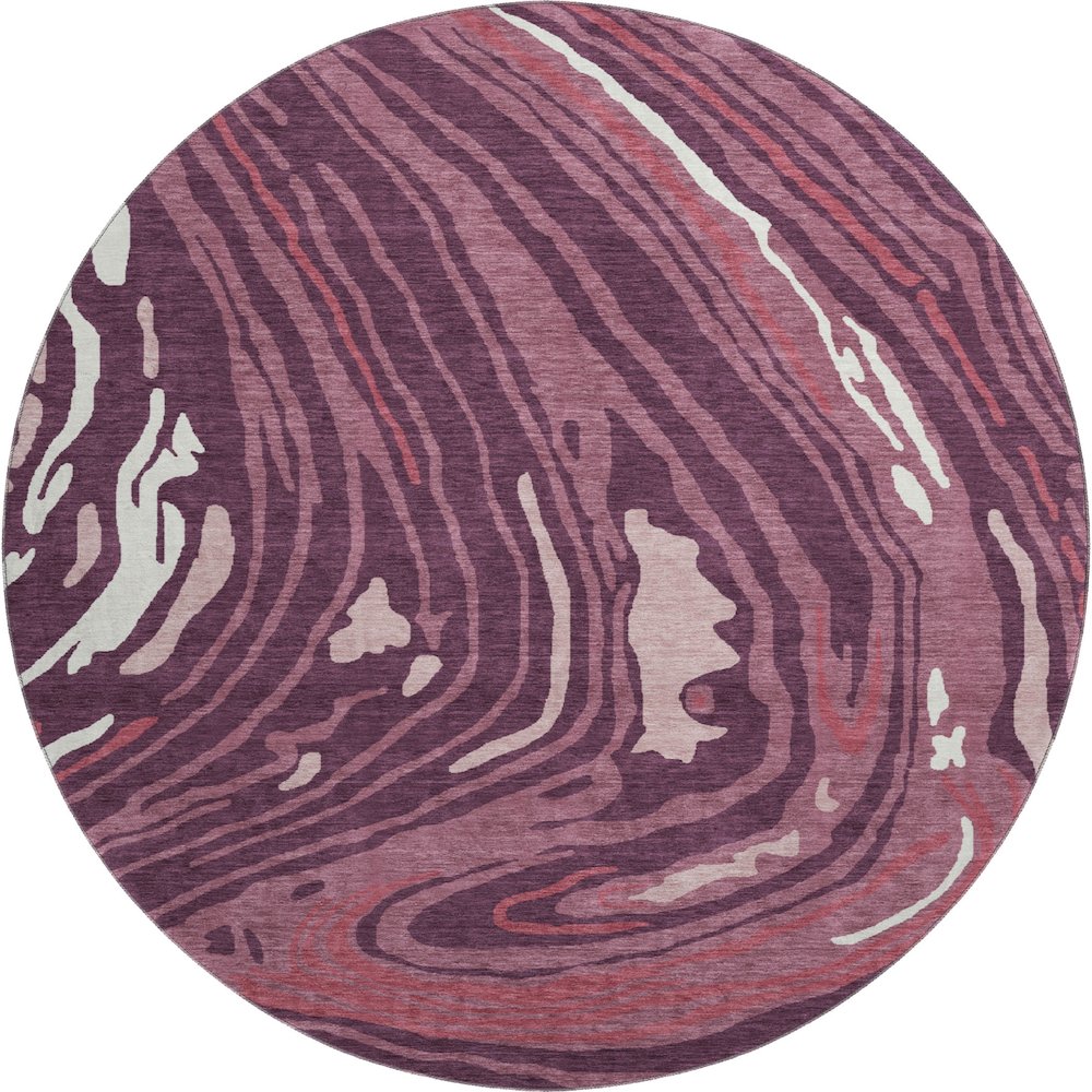 Premium Machine Washable Mayfield AMF1051 Garnet 8' x 8' Round Rug. Picture 1
