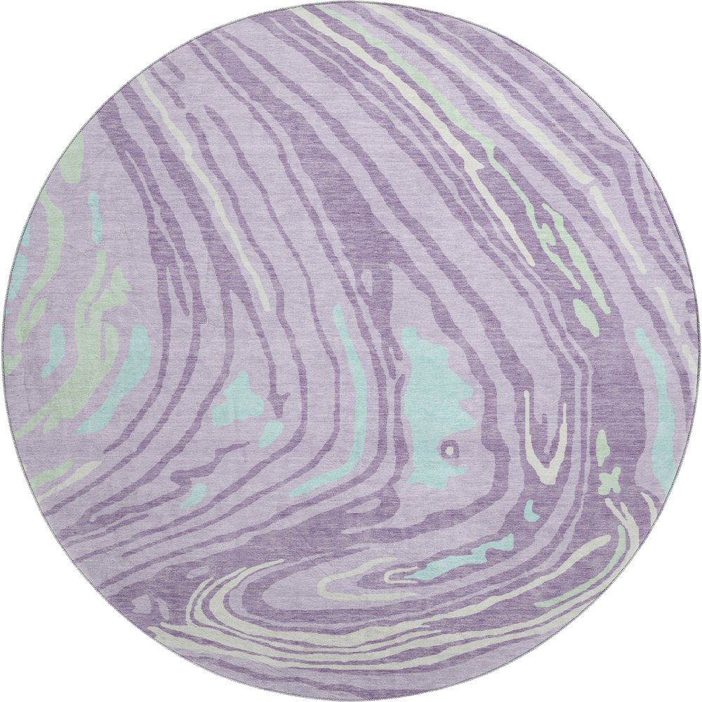 Premium Machine Washable Mayfield AMF1051 Lavender 8' x 8' Round Rug. Picture 1