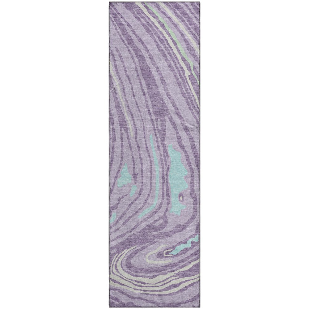Premium Machine Washable Mayfield AMF1051 Lavender 2'3" x 7'6" Runner Rug. Picture 1