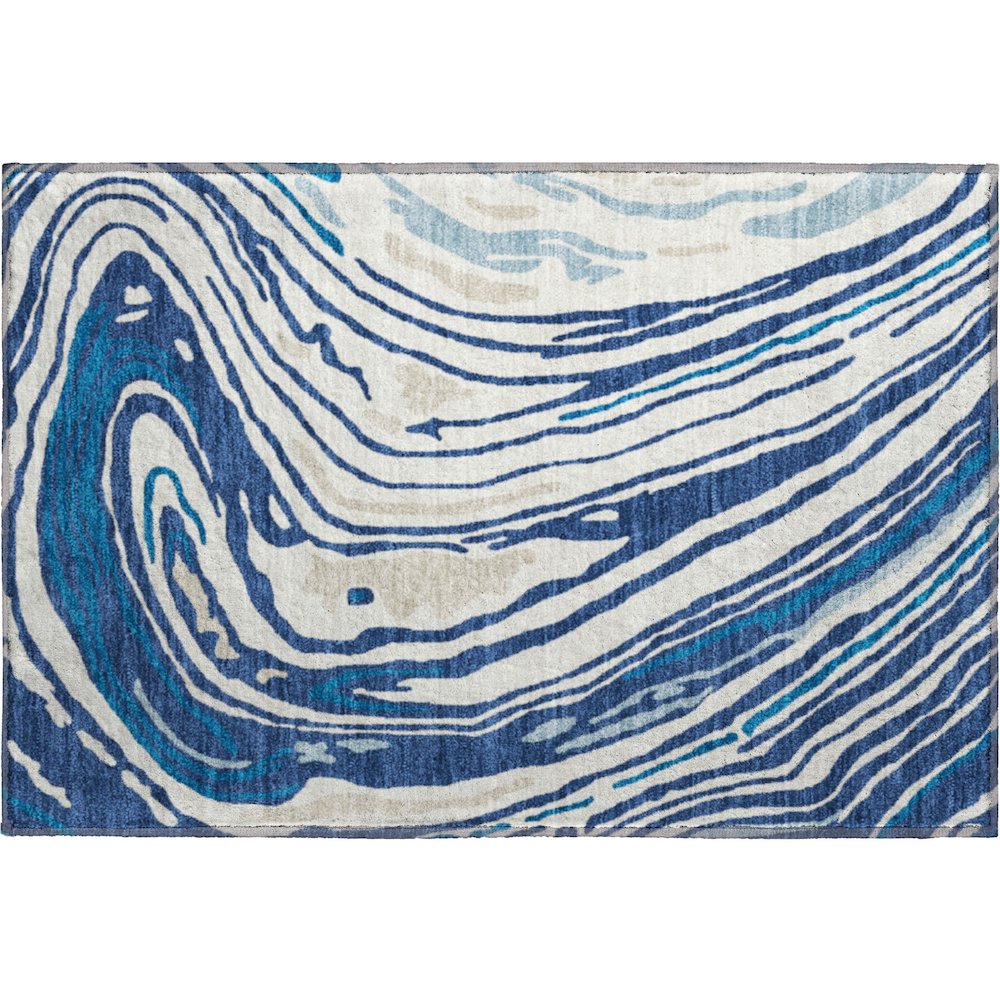 Premium Machine Washable Mayfield AMF1051 Navy 1'8" x 2'6" Rug. Picture 1