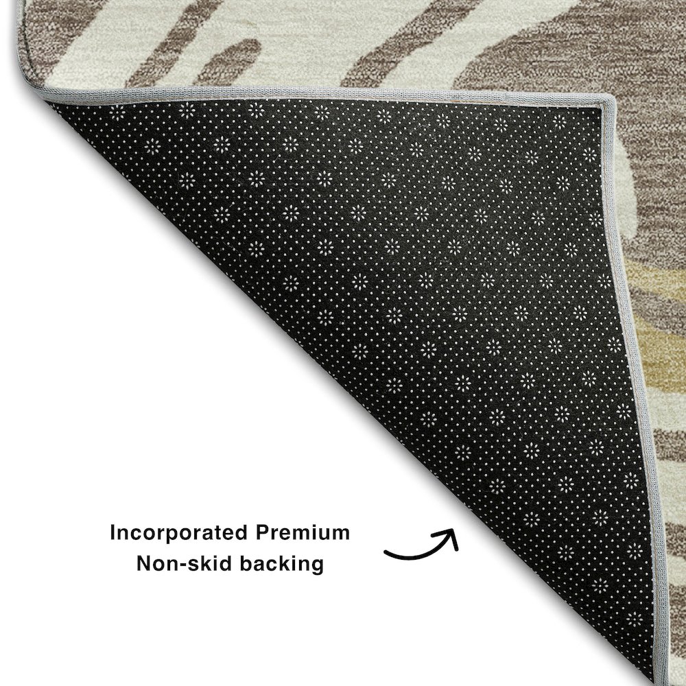 Premium Machine Washable Mayfield AMF1051 Taupe 1'8" x 2'6" Rug. Picture 2