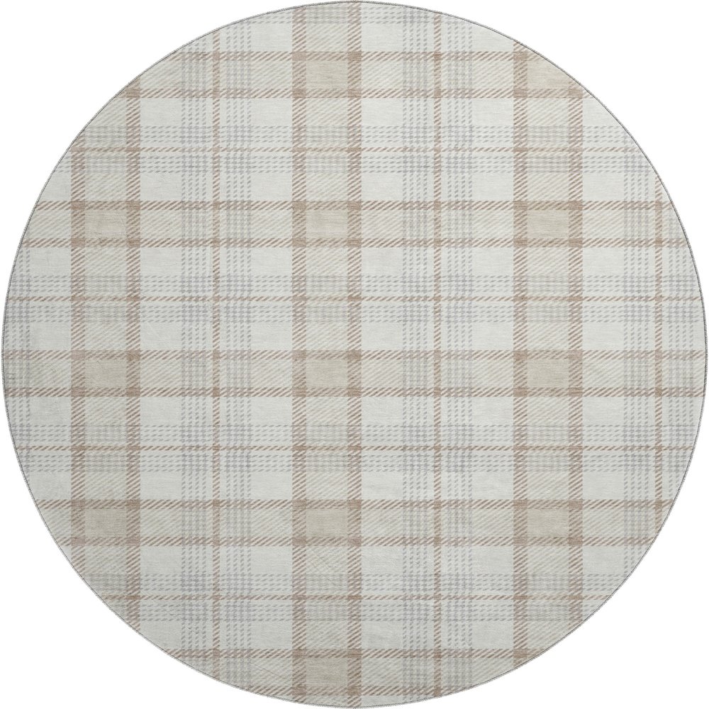 Premium Machine Washable Mayfield AMF1052 Linen 8' x 8' Round Rug. Picture 1