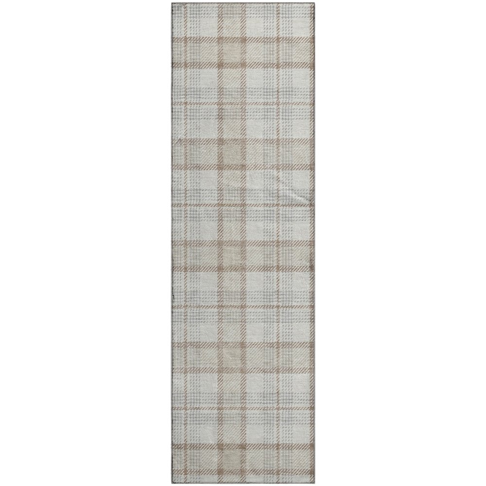 Premium Machine Washable Mayfield AMF1052 Linen 2'3" x 7'6" Runner Rug. Picture 1
