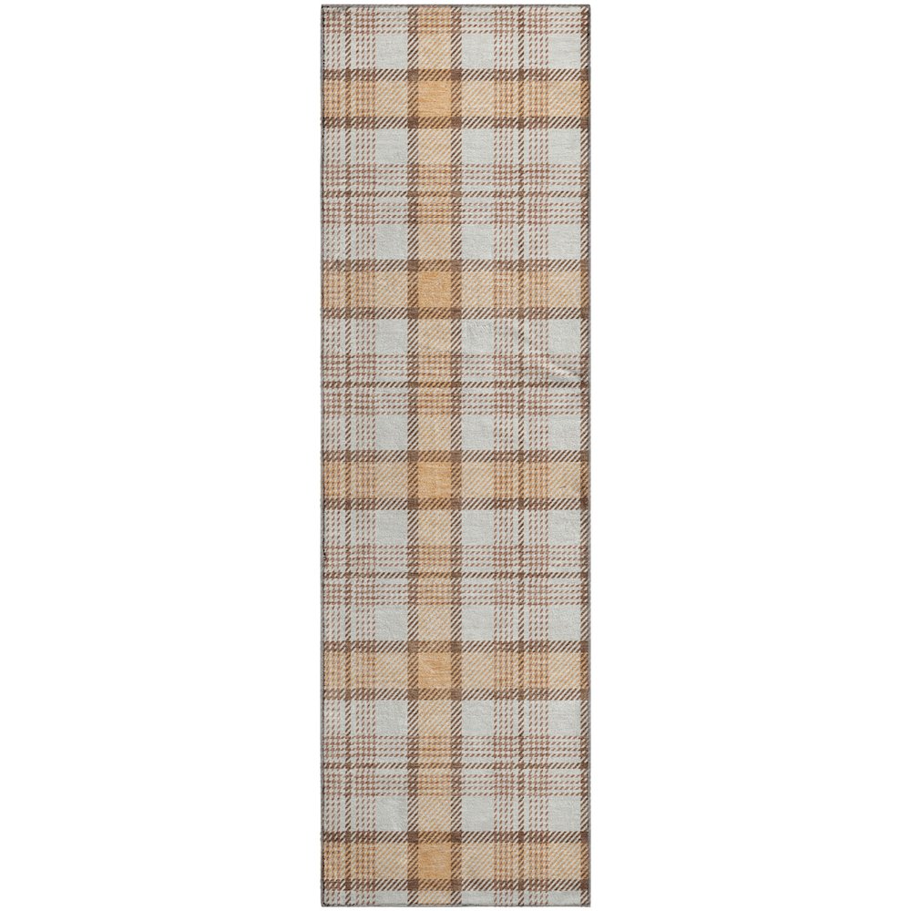Premium Machine Washable Mayfield AMF1052 Peach 2'3" x 7'6" Runner Rug. Picture 1