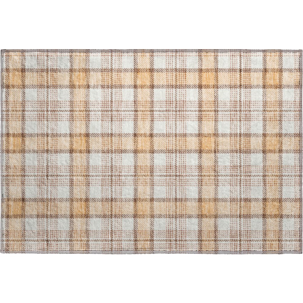 Premium Machine Washable Mayfield AMF1052 Peach 1'8" x 2'6" Rug. Picture 1