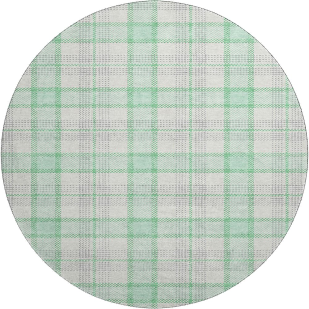 Premium Machine Washable Mayfield AMF1052 Seafoam 8' x 8' Round Rug. Picture 1