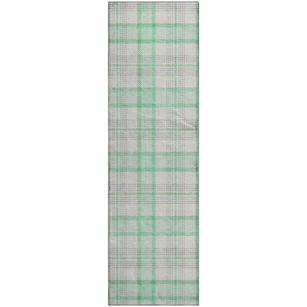 Premium Machine Washable Mayfield AMF1052 Seafoam 2'3" x 7'6" Runner Rug. Picture 1
