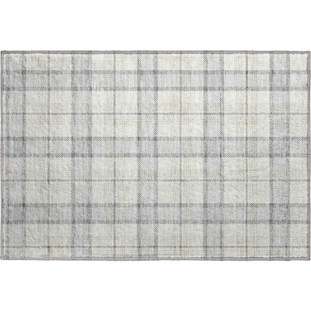 Premium Machine Washable Mayfield AMF1052 Silver 1'8" x 2'6" Rug. Picture 1