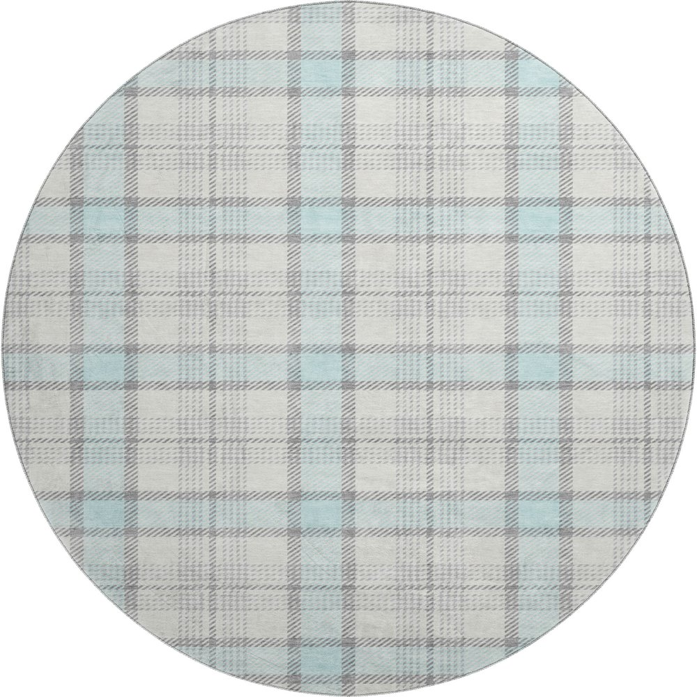 Premium Machine Washable Mayfield AMF1052 Sky 8' x 8' Round Rug. Picture 1