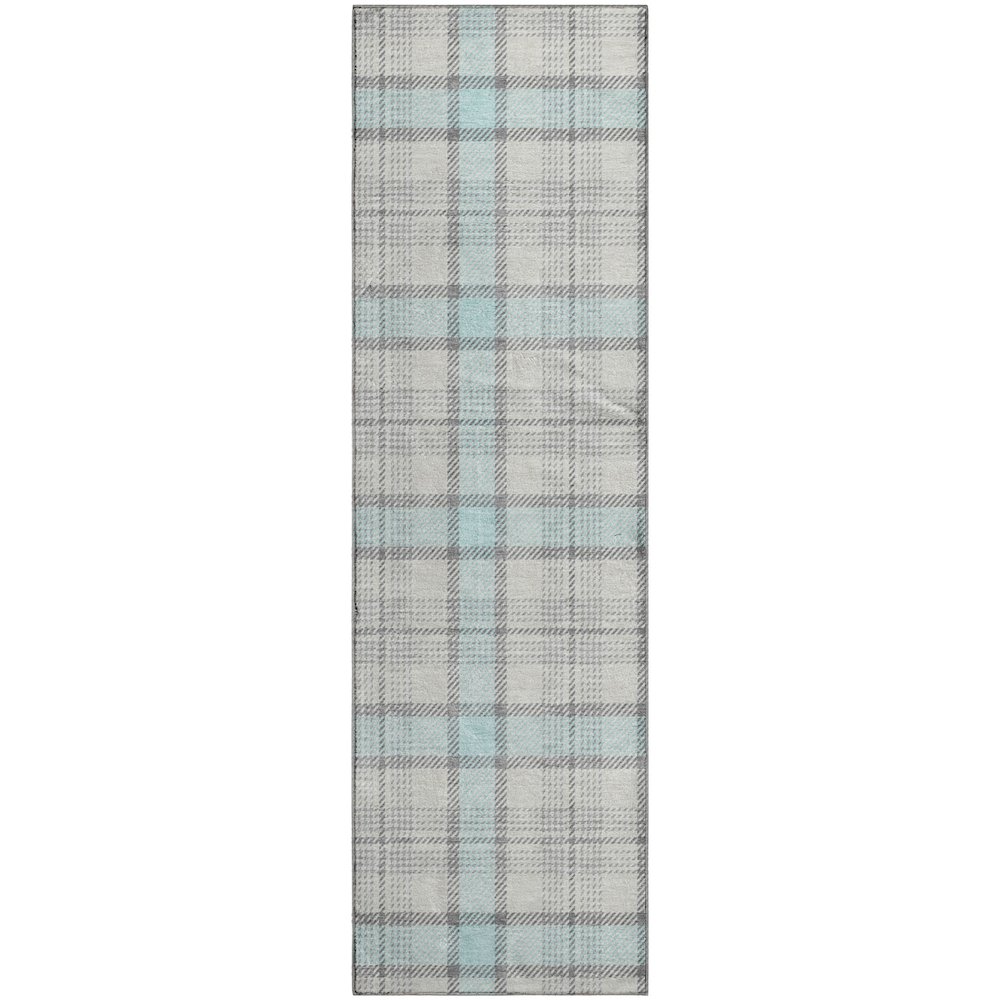 Premium Machine Washable Mayfield AMF1052 Sky 2'3" x 7'6" Runner Rug. Picture 1