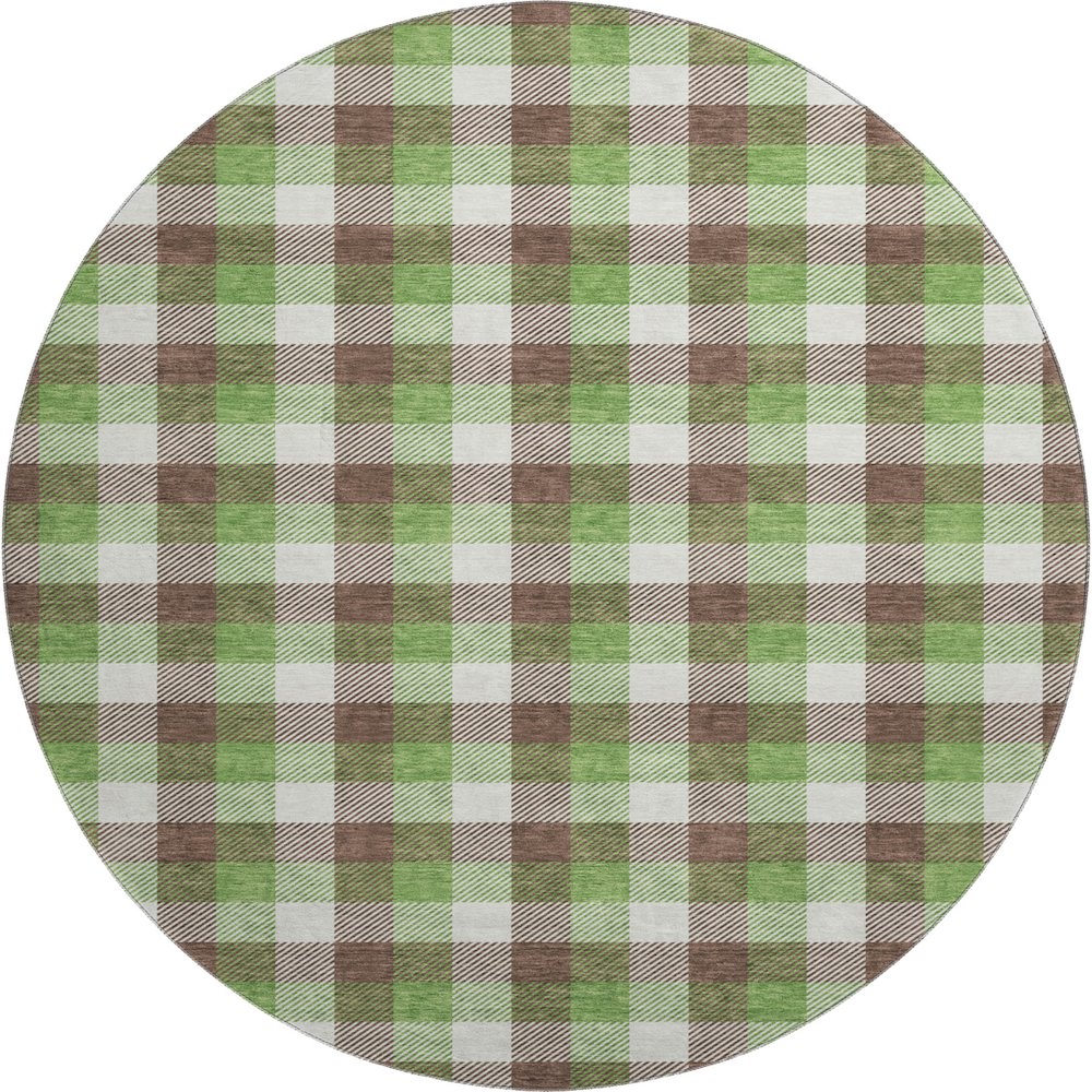 Premium Machine Washable Mayfield AMF1053 Brown 8' x 8' Round Rug. Picture 1