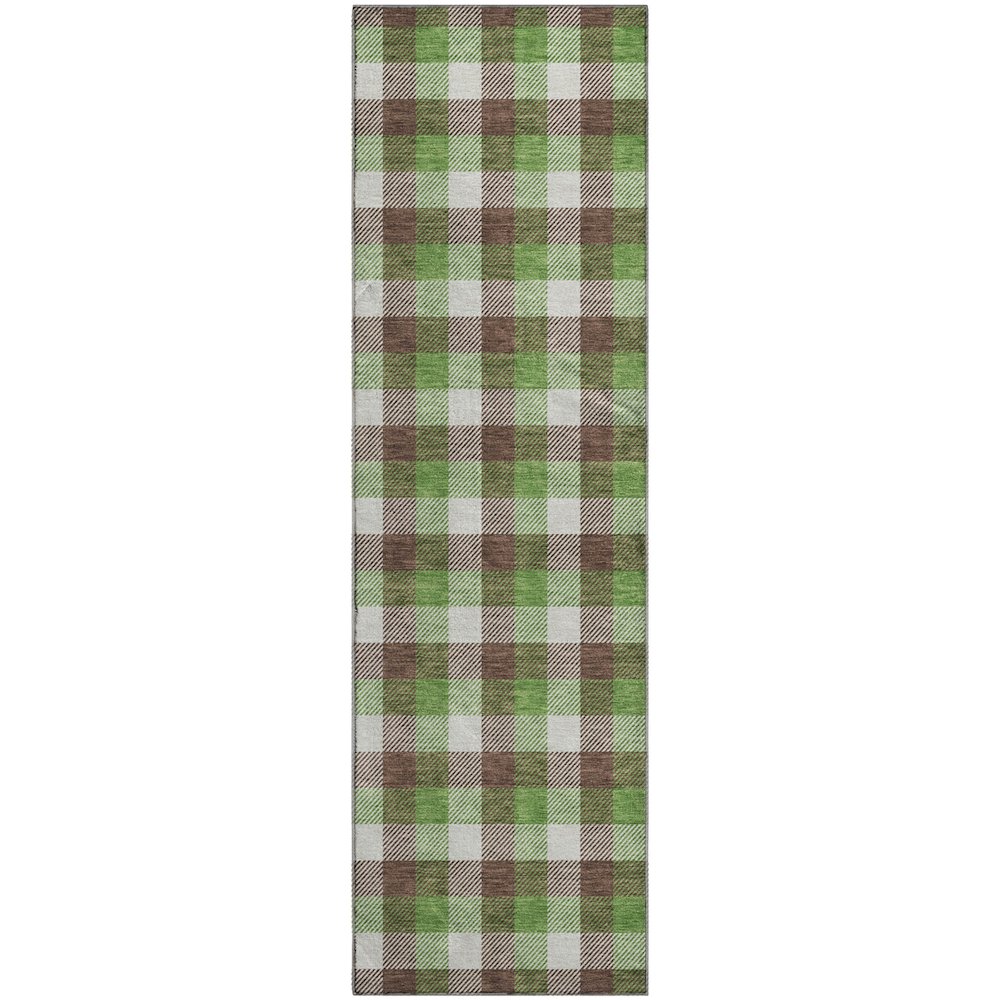 Premium Machine Washable Mayfield AMF1053 Brown 2'3" x 7'6" Runner Rug. Picture 1