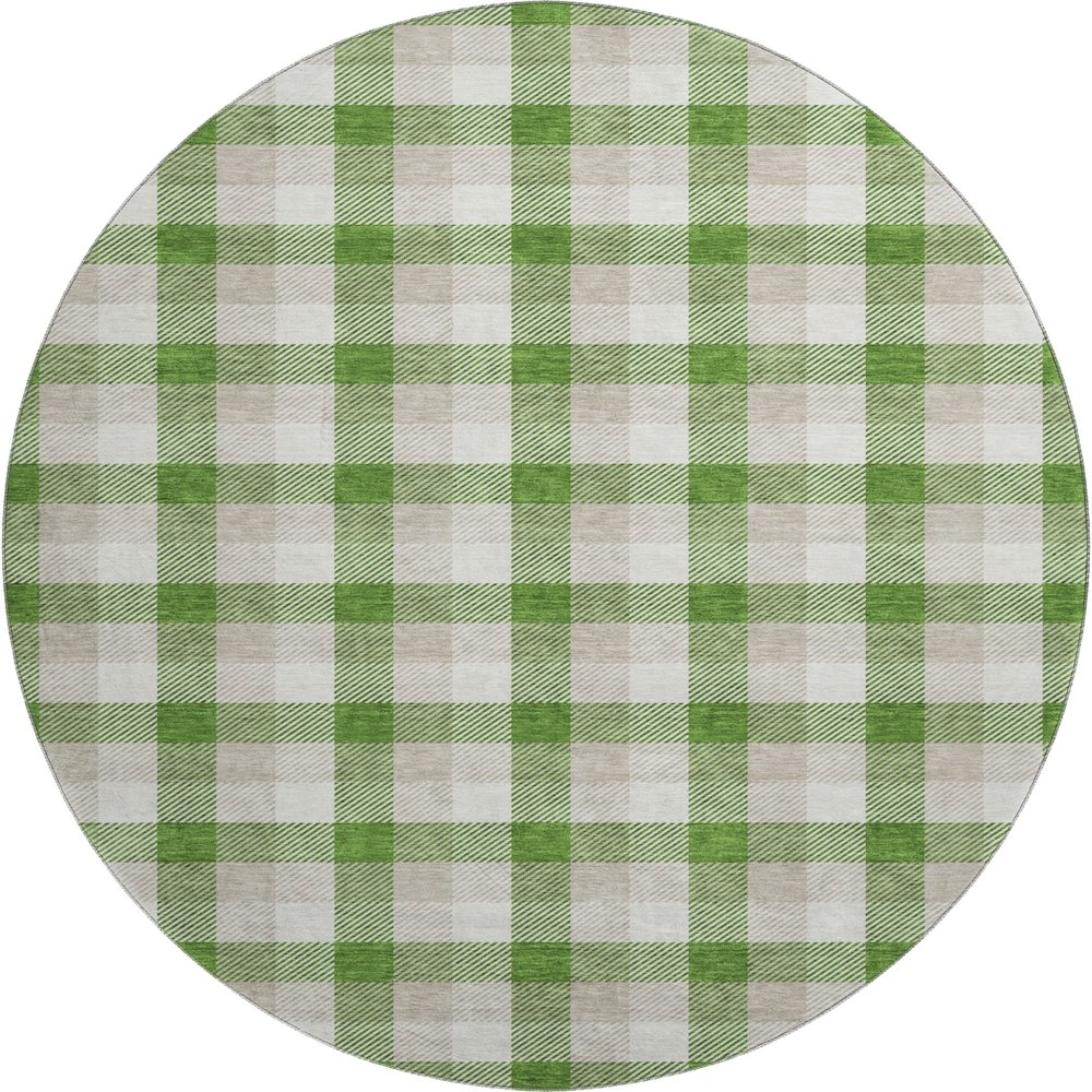 Premium Machine Washable Mayfield AMF1053 Emerald 8' x 8' Round Rug. Picture 1