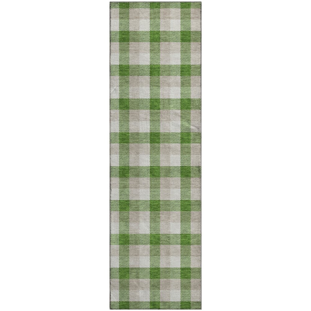 Premium Machine Washable Mayfield AMF1053 Emerald 2'3" x 7'6" Runner Rug. Picture 1