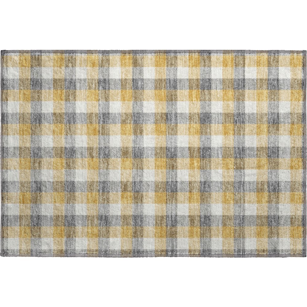 Premium Machine Washable Mayfield AMF1053 Gray 1'8" x 2'6" Rug. Picture 1