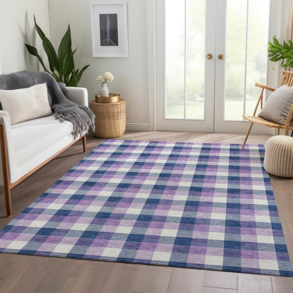 Premium Machine Washable Mayfield AMF1053 Navy 2'6" x 3'10" Rug. Picture 6