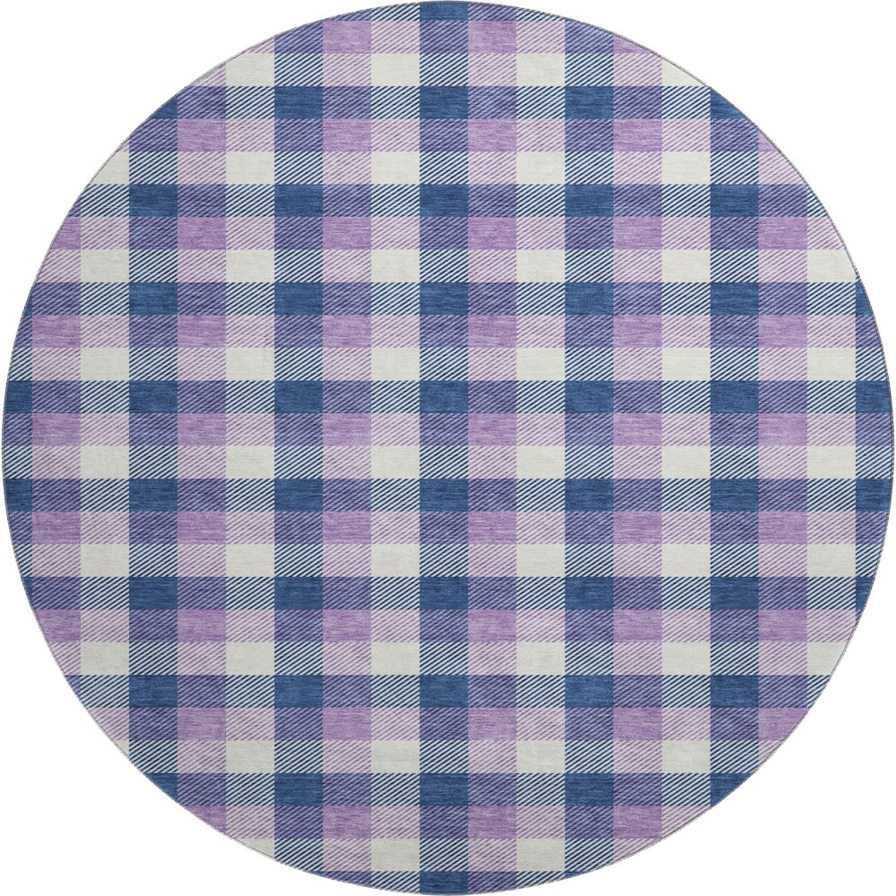 Premium Machine Washable Mayfield AMF1053 Navy 8' x 8' Round Rug. Picture 1