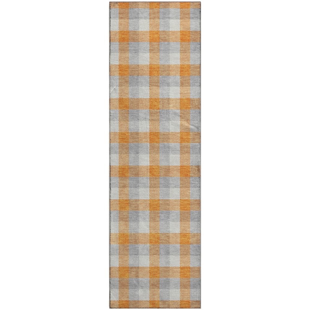 Premium Machine Washable Mayfield AMF1053 Orange 2'3" x 7'6" Runner Rug. Picture 1
