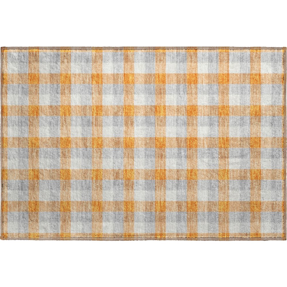 Premium Machine Washable Mayfield AMF1053 Orange 1'8" x 2'6" Rug. Picture 1