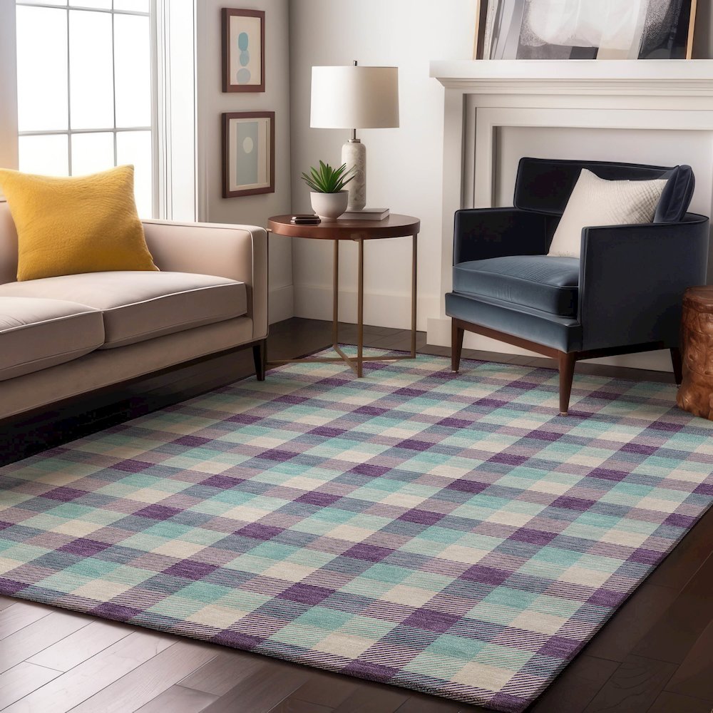 Premium Machine Washable Mayfield AMF1053 Purple 2'6" x 3'10" Rug. Picture 5