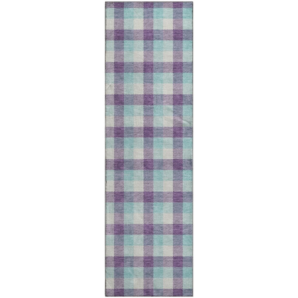 Premium Machine Washable Mayfield AMF1053 Purple 2'3" x 7'6" Runner Rug. Picture 1