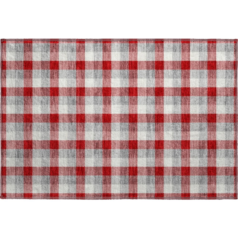 Premium Machine Washable Mayfield AMF1053 Red 1'8" x 2'6" Rug. Picture 1