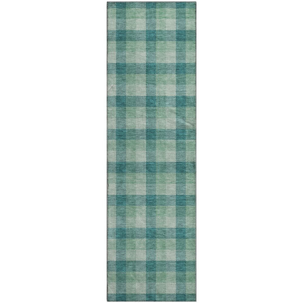 Premium Machine Washable Mayfield AMF1053 Seafoam 2'3" x 7'6" Runner Rug. Picture 1
