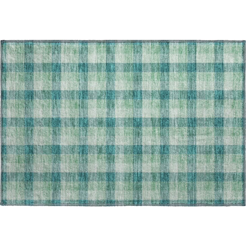 Premium Machine Washable Mayfield AMF1053 Seafoam 1'8" x 2'6" Rug. Picture 1